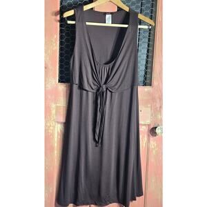mark. By Avon Tie Front Brown Midi Sleeveless Tank Dress Womens Size Large